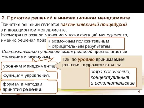 формам и методам принятия решений. функциям управления, 4 2. Принятие решений в