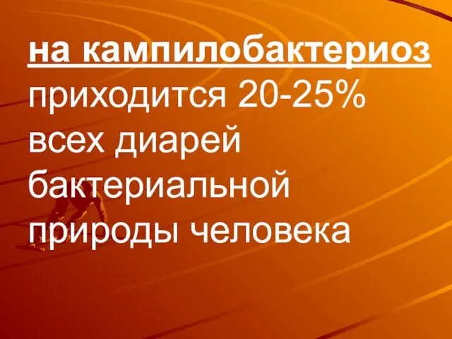 на кампилобактериоз приходится 20-25% всех диарей бактериальной природы человека