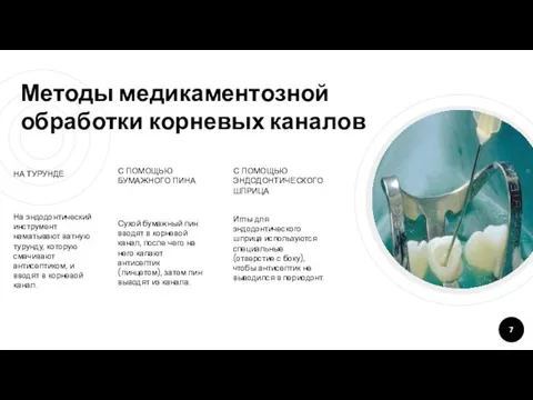 Методы медикаментозной обработки корневых каналов НА ТУРУНДЕ На эндодонтический инструмент наматывают ватную