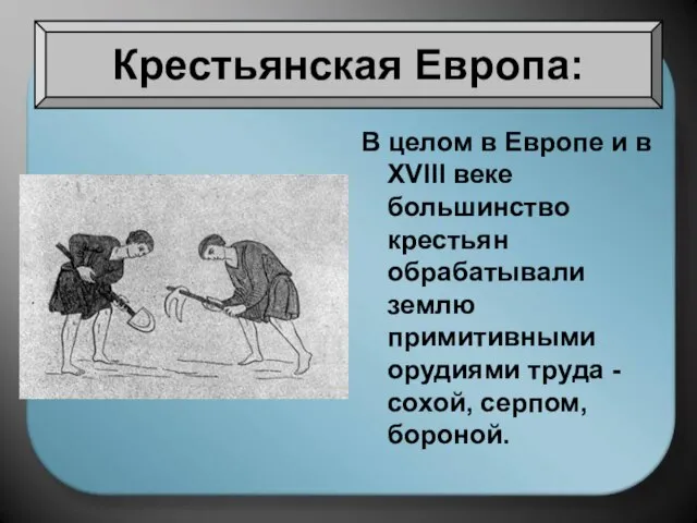 Крестьянская Европа: В целом в Европе и в XVIII веке большинство крестьян