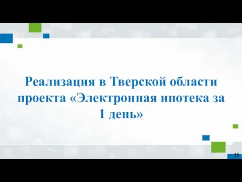 Реализация в Тверской области проекта «Электронная ипотека за 1 день» 15