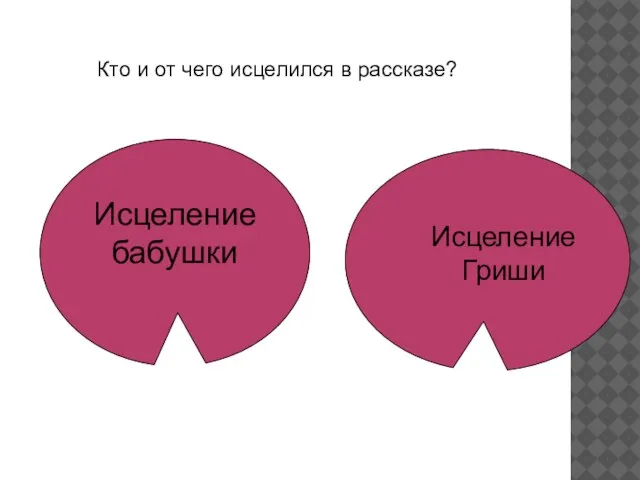 Исцеление бабушки Исцеление Гриши Кто и от чего исцелился в рассказе?