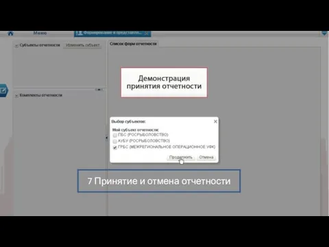 7 Принятие и отмена отчетности