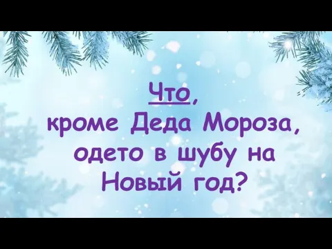 Что, кроме Деда Мороза, одето в шубу на Новый год?