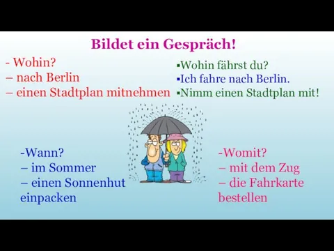 - Wohin? – nach Berlin – einen Stadtplan mitnehmen Wohin fährst du?