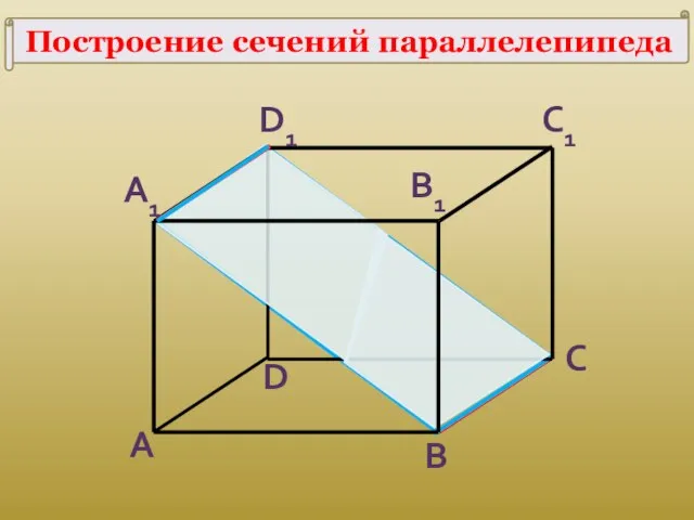 A B C D A1 B1 C1 D1 Построение сечений параллелепипеда