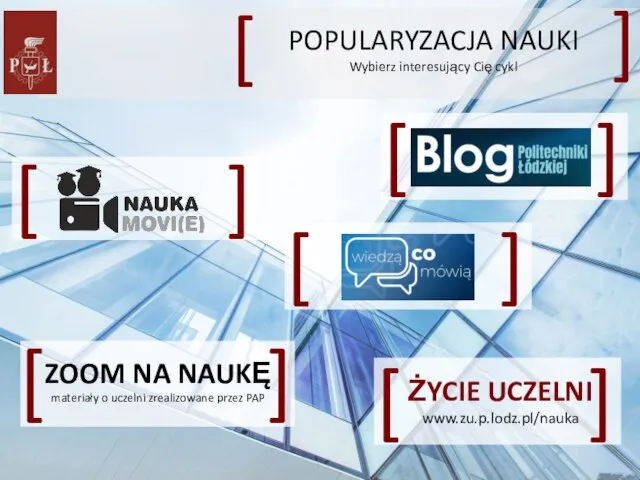 POPULARYZACJA NAUKI Wybierz interesujący Cię cykl [ ] [ ] [ ]