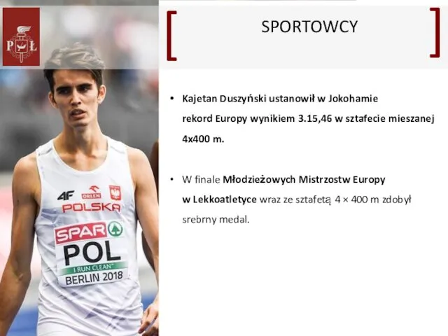 Kajetan Duszyński ustanowił w Jokohamie rekord Europy wynikiem 3.15,46 w sztafecie mieszanej