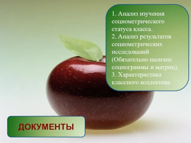 1. Анализ изучения социометрического статуса класса. 2. Анализ результатов социометрических исследований (Обязательно