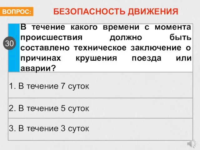 БЕЗОПАСНОСТЬ ДВИЖЕНИЯ В течение какого времени с момента происшествия должно быть составлено