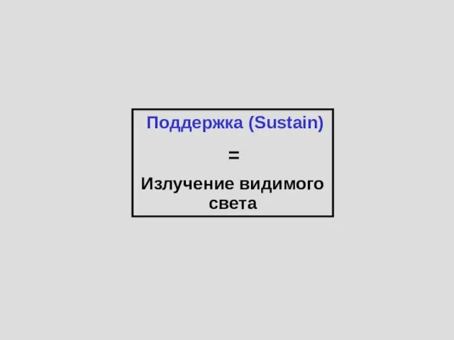 Поддержка (Sustain) Излучение видимого света =