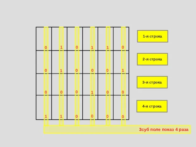1-я строка 2-я строка 3-я строка 4-я строка 3суб поле показ 4 раза