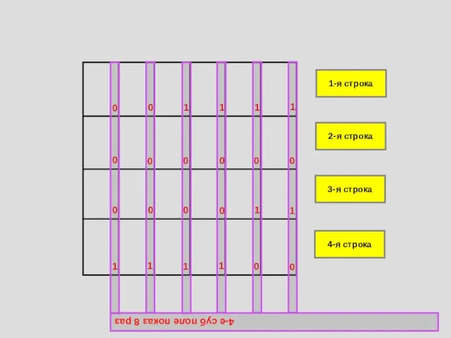 1-я строка 2-я строка 3-я строка 4-я строка 4-е суб поле показ 8 раз