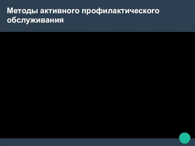 Методы активного профилактического обслуживания Резервное копирование системы Чистка Установка микросхем на свои