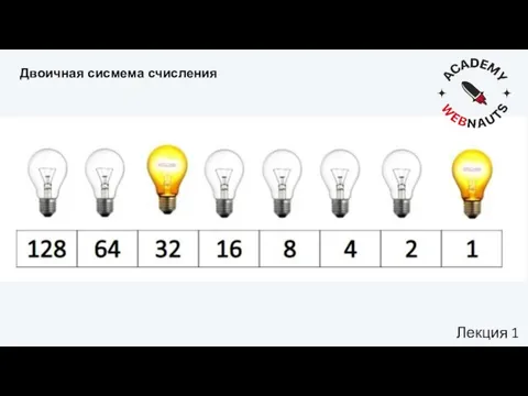 Двоичная сисмема счисления Лекция 1