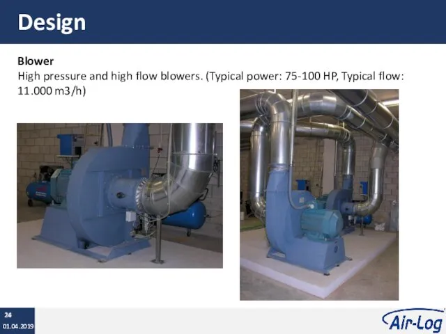 Design 01.04.2019 Blower High pressure and high flow blowers. (Typical power: 75-100