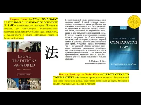 Патрик Гленн («LEGAL TRADITIONS OF THE WORLD: SUSTAINABLE DIVERSITY IN LAW») незначительно