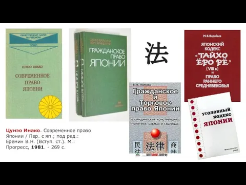 法 Цунэо Инако. Современное право Японии / Пер. с яп.; под ред.: