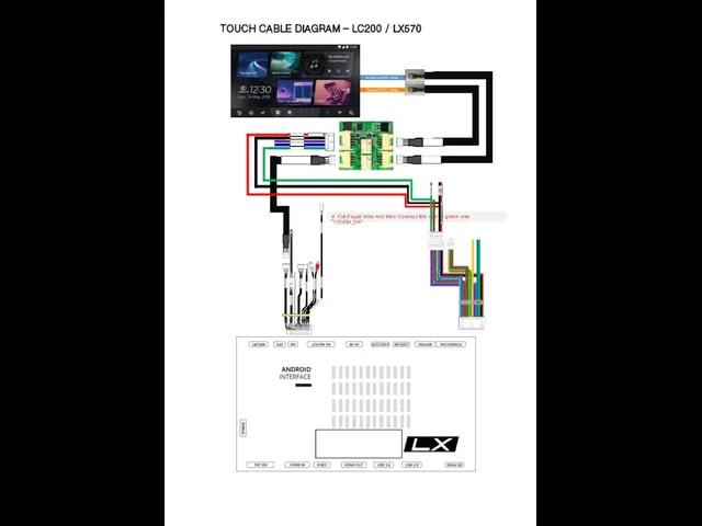 TOUCH CABLE DIAGRAM – LC200 / LX570 Monitor Out FFC Cable Original