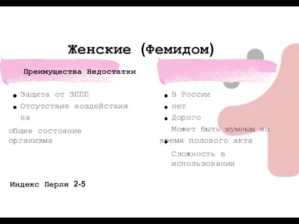 Женские (Фемидом) Защита от ЗППП Отсутствие воздействия на общее состояние организма В