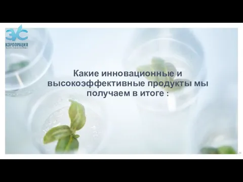 Какие инновационные и высокоэффективные продукты мы получаем в итоге :