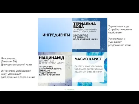 МАСЛО КАРИТЕ Питает и смягчает кожу, укрепляет естественный защитный барьер кожи ИНГРЕДИЕНТЫ