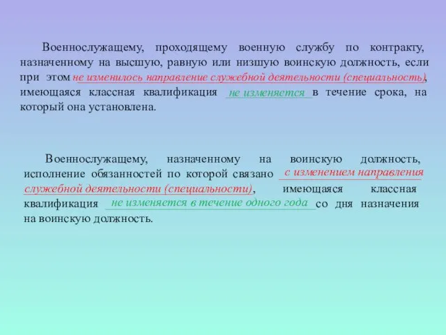 Военнослужащему, назначенному на воинскую должность, исполнение обязанностей по которой связано _______________________ _____________________________________,