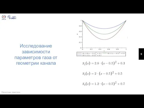 Исследование зависимости параметров газа от геометрии канала Проектная практика