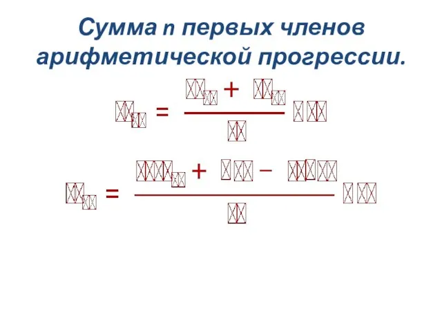 Сумма n первых членов арифметической прогрессии.