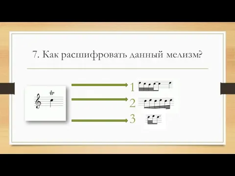 7. Как расшифровать данный мелизм? 1 2 3