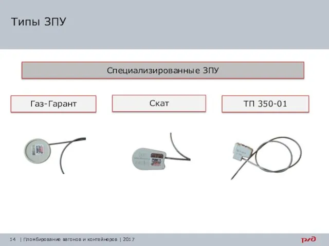 Типы ЗПУ | Пломбирование вагонов и контейнеров | 2017 Специализированные ЗПУ Газ-Гарант Скат ТП 350-01