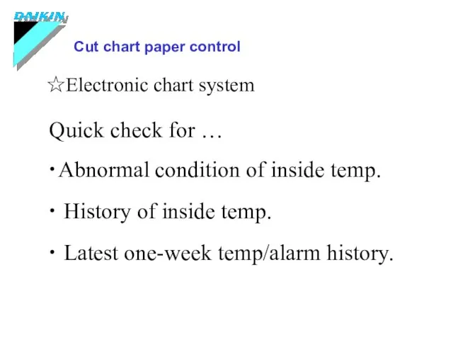 ☆Electronic chart system Quick check for … ・Abnormal condition of inside temp.