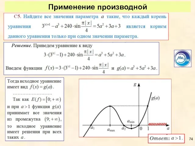 Применение производной