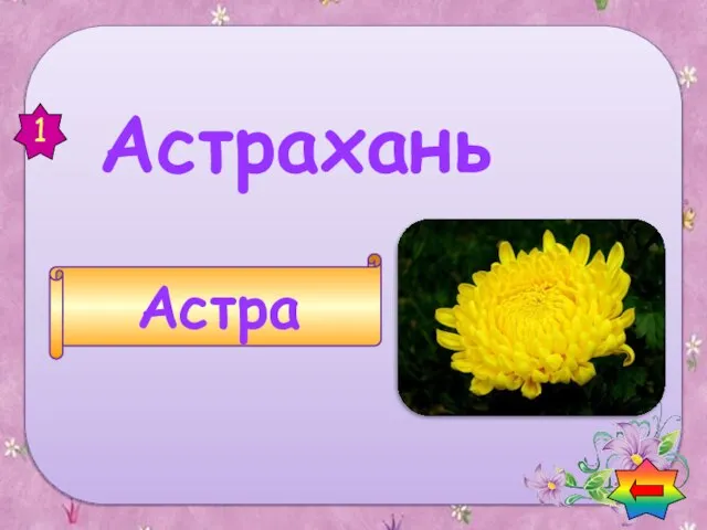 Астрахань Найди названия растений в названии городов Астра 1