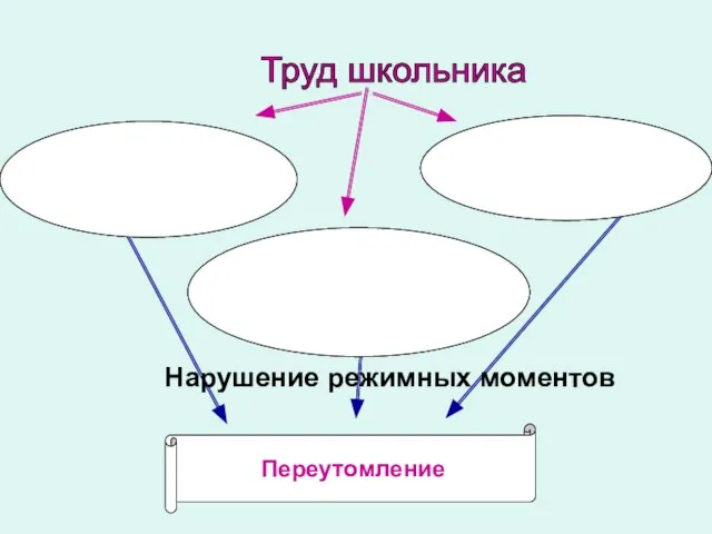 Переутомление Труд школьника Нарушение режимных моментов Учеба Домашнее поручение