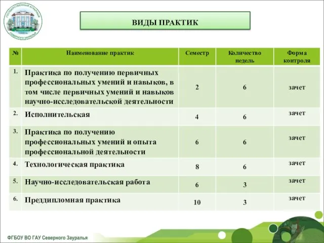 ВИДЫ ПРАКТИК