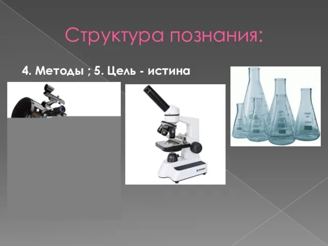 Структура познания: 4. Методы ; 5. Цель - истина