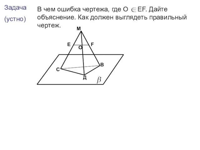 С Д В Е F О М Задача (устно) В чем ошибка