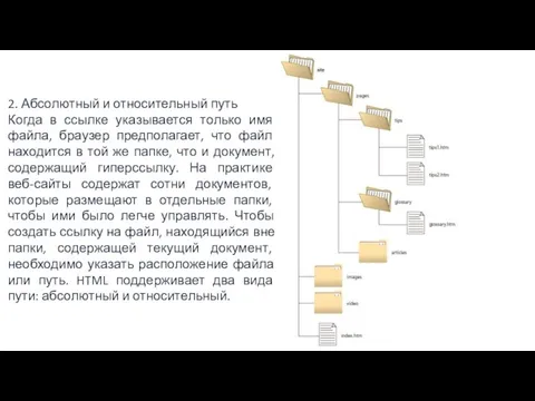 2. Абсолютный и относительный путь Когда в ссылке указывается только имя файла,