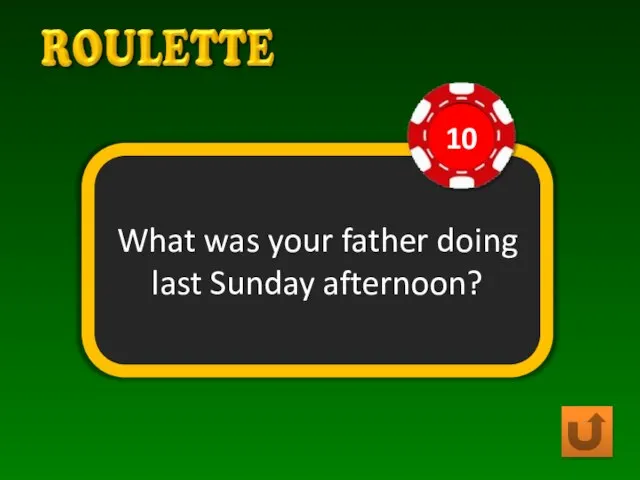 What was your father doing last Sunday afternoon?