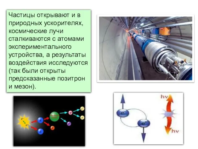 Частицы открывают и в природных ускорителях, космические лучи сталкиваются с атомами экспериментального