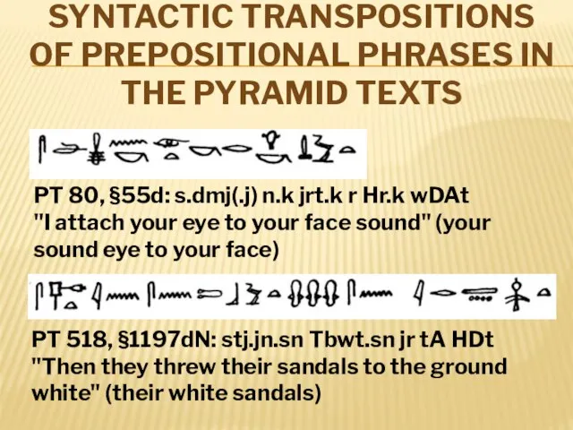 SYNTACTIC TRANSPOSITIONS OF PREPOSITIONAL PHRASES IN THE PYRAMID TEXTS PT 80, §55d: