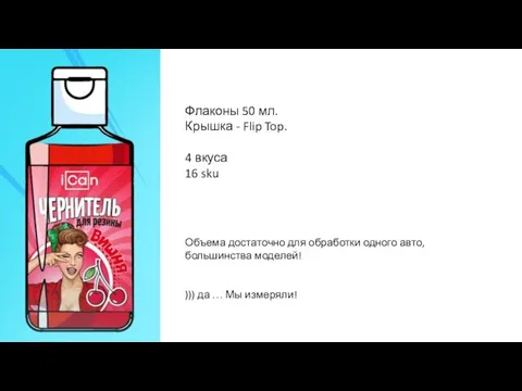 Флаконы 50 мл. Крышка - Flip Top. 4 вкуса 16 sku Объема