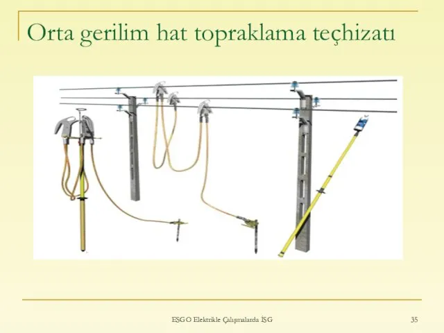 Orta gerilim hat topraklama teçhizatı ESGO Elektrikle Çalışmalarda İSG