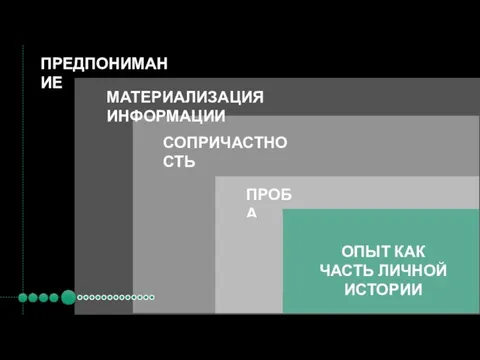 ПРЕДПОНИМАНИЕ МАТЕРИАЛИЗАЦИЯ ИНФОРМАЦИИ СОПРИЧАСТНОСТЬ ПРОБА ОПЫТ КАК ЧАСТЬ ЛИЧНОЙ ИСТОРИИ