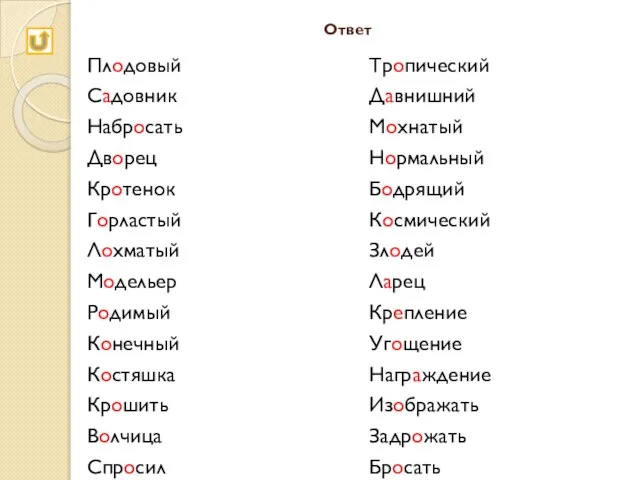 Ответ Плодовый Садовник Набросать Дворец Кротенок Горластый Лохматый Модельер Родимый Конечный Костяшка