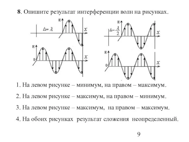 1. На левом рисунке – минимум, на правом – максимум. 2. На