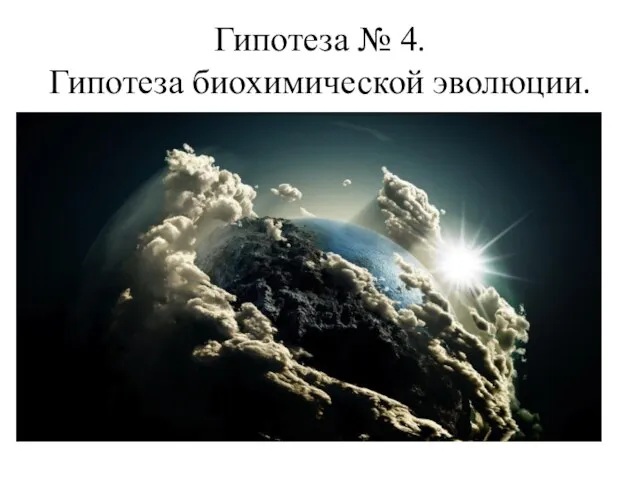 Гипотеза № 4. Гипотеза биохимической эволюции.