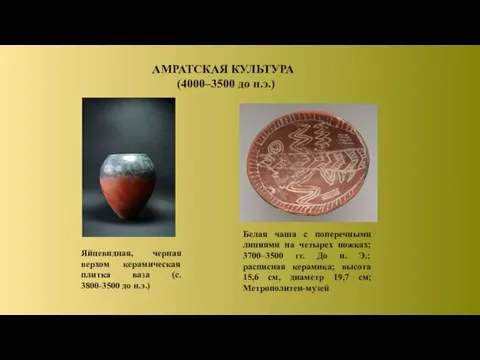 АМРАТСКАЯ КУЛЬТУРА (4000–3500 до н.э.) Яйцевидная, черная верхом керамическая плитка ваза (с.