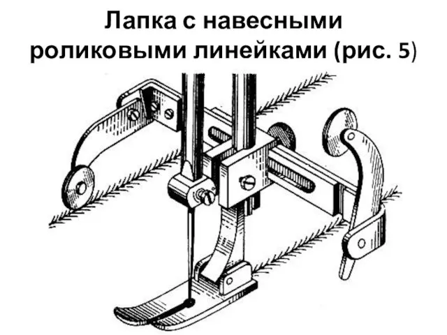 Лапка с навесными роликовыми линейками (рис. 5)